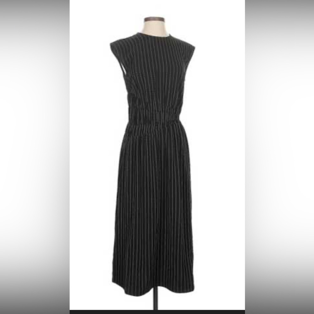 Prologue Elegant Black Pin Striped Midi Dress Size XL NWT